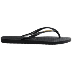 Women's Slim Logo Metallic Flip Flops