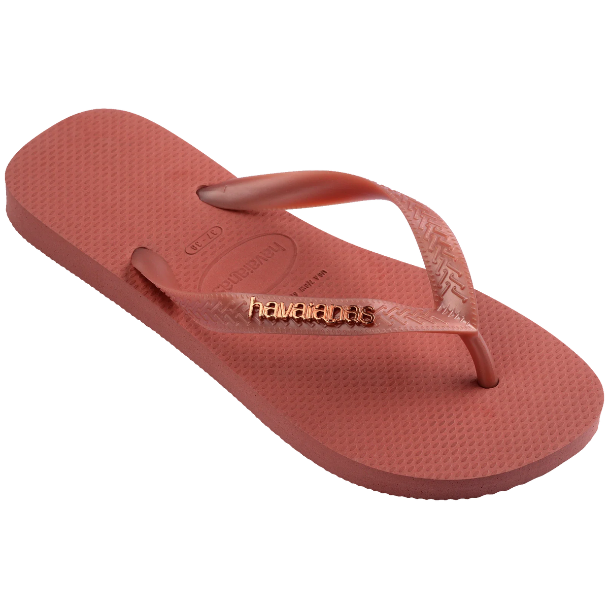 Women's Top Logo Metallic Flip Flops